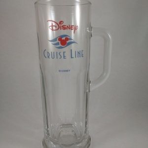Disney Cruise Line tall mug clear glass w/handle